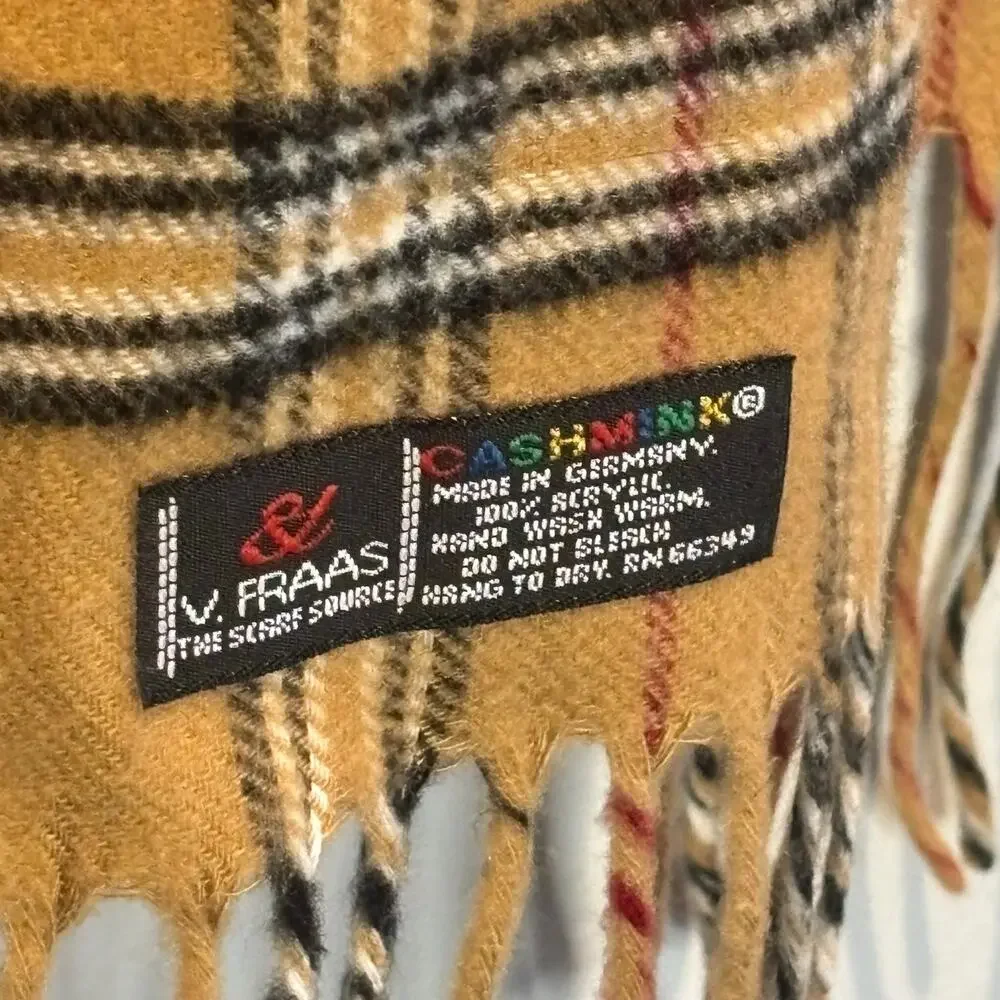 V. Fraas Cashmink Plaid Scarf